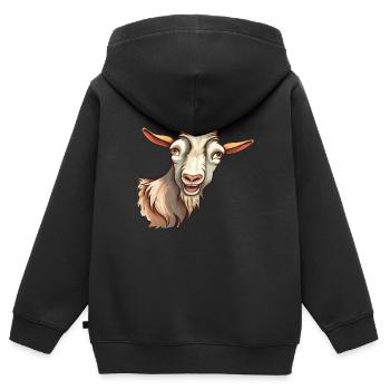 ZIEGE - Kinder Premium Organic Zip Hoodie - Schwarz - Hinten - AI Model Kid Male (0cm)