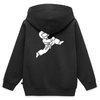Taekwondo - Kinder Premium Organic Zip Hoodie - Schwarz - Hinten - AI Model Kid Male (0cm)
