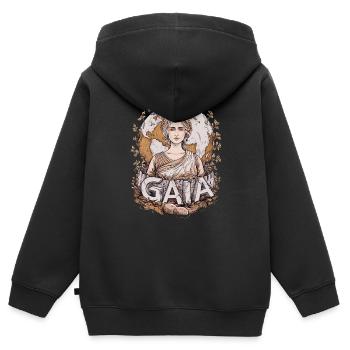 Gaia Earth Goddess Nature Inspired Greek Artwork - Kids Premium Organic Zip-up Hoodie - black - Back - AI Model Kid Male (0cm)
