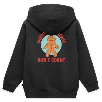 Weihnachtskalorien Zählen Nicht - Lebkuchenmann - Kinder Premium Organic Zip Hoodie - Schwarz - Hinten - AI Model Kid Male (0cm)