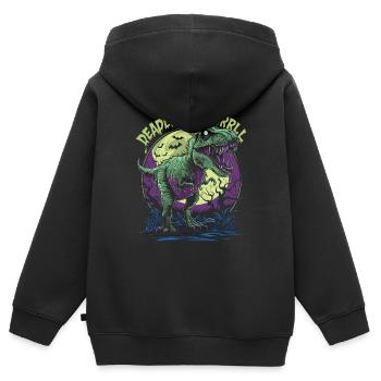 Zombie T-REX – Rugissement mortel pour les amateurs de dinosaures - Sweat Premium à capuche zippé enfant bio - noir - Dos - AI Model Kid Male (0cm)