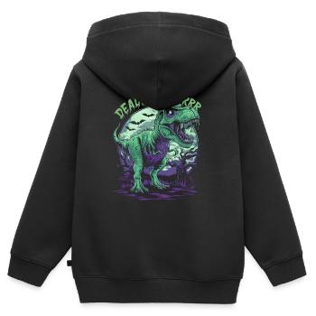 Zombie T-REX – Rugissement mortel pour les amateurs de dinosaures - Sweat Premium à capuche zippé enfant bio - noir - Dos - AI Model Kid Male (0cm)