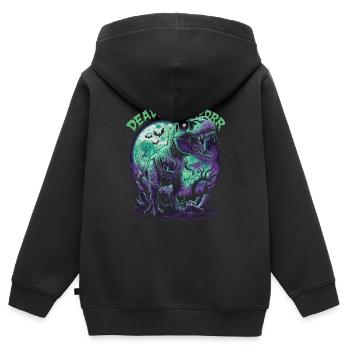 Zombie T-REX – Rugissement mortel pour les amateurs de dinosaures - Sweat Premium à capuche zippé enfant bio - noir - Dos - AI Model Kid Male (0cm)