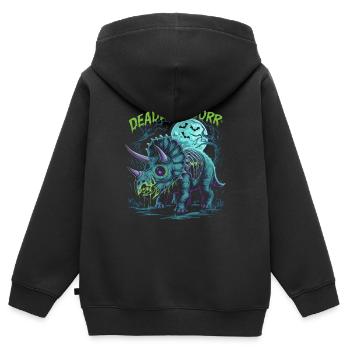 Zombie Triceratops – Rugissement mortel pour les amateurs de dinosaures - Sweat Premium à capuche zippé enfant bio - noir - Dos - AI Model Kid Male (0cm)