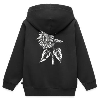 Sonnenblume Blume Botanisch Vintage Kunst Blumen - Kinder Premium Organic Zip Hoodie - Schwarz - Hinten - AI Model Kid Male (0cm)