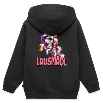 Tracht Damen Outfit Dirndl Ersatz Lausmadl - Kids Premium Organic Zip-up Hoodie - black - Back - AI Model Kid Male (0cm)