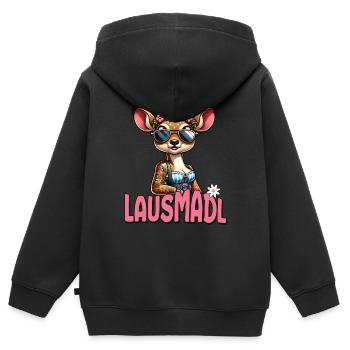 Tracht Damen Outfit Dirndl Ersatz Lausmadl - Kids Premium Organic Zip-up Hoodie - black - Back - AI Model Kid Male (0cm)