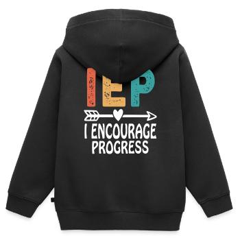 IEP I Encourage Progress Special Education Teacher - Kinder Premium Organic Zip Hoodie - Schwarz - Hinten - AI Model Kid Male (0cm)