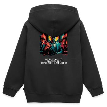 Lead the Opposition with Confidence Vintage - Kids Premium Organic Zip-up Hoodie - black - Back - AI Model Kid Male (0cm)