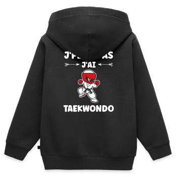 Taekwondo - Kinder Premium Organic Zip Hoodie - Schwarz - Hinten - AI Model Kid Male (0cm)