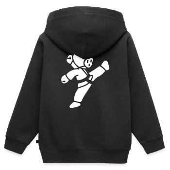 Taekwondo - Kinder Premium Organic Zip Hoodie - Schwarz - Hinten - AI Model Kid Male (0cm)