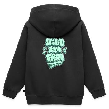 Wild and Free, Wild und frei - Kinder Premium Organic Zip Hoodie - Schwarz - Hinten - AI Model Kid Male (0cm)