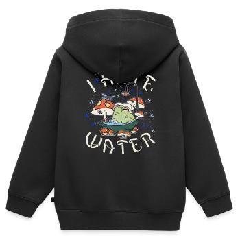 Dicton sur l’eau - Sweat Premium à capuche zippé enfant bio - noir - Dos - AI Model Kid Male (0cm)