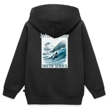 Jeffrey's Bay Surfing Adventure Jeffreys Bay - Kids Premium Organic Zip-up Hoodie - black - Back - AI Model Kid Male (0cm)
