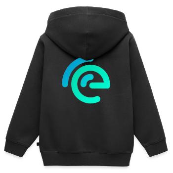 Digital Pulse - The Emblem of Connectivity - Kinder Premium Organic Zip Hoodie - Schwarz - Hinten - AI Model Kid Male (0cm)