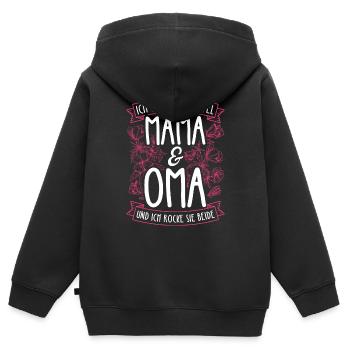 Fête des mères Meilleure maman Maman Cadeau Famille Darling - Sweat Premium à capuche zippé enfant bio - noir - Dos - AI Model Kid Male (0cm)