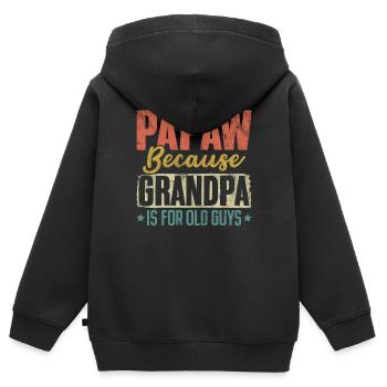 Papa weil Opa für alte Kerle retro lustig ist - Kinder Premium Organic Zip Hoodie - Schwarz - Hinten - AI Model Kid Male (0cm)