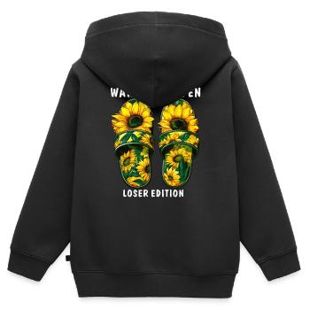 CHAUSSON DE CHOIX ÉDITION LÂCHE - Sweat Premium à capuche zippé enfant bio - noir - Dos - AI Model Kid Male (0cm)