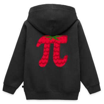 Framboise Drôle Pi Jour Tarte Math Lover Fruit - Sweat Premium à capuche zippé enfant bio - noir - Dos - AI Model Kid Male (0cm)
