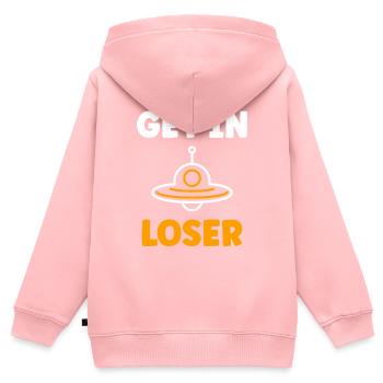 flying saucer - Kids Premium Organic Zip-up Hoodie - rose - Back - AI Model Kid Female (0cm)
