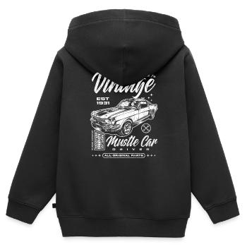 Ich bin nicht alt, ich bin ein Oldtimer, Oldtimer Jahrgang 1931 - Kinder Premium Organic Zip Hoodie - Schwarz - Hinten - AI Model Kid Male (0cm)