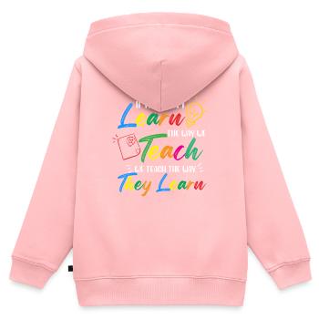 learn teach they learn Design for a teacher - Kids Premium Organic Zip-up Hoodie - rose - Back - AI Model Kid Female (0cm)