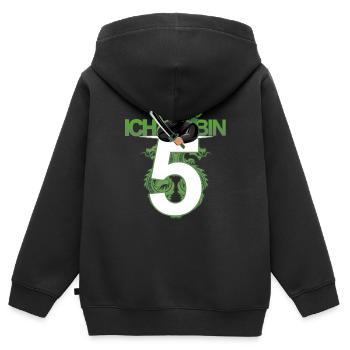 5. Geburtstag Ninja Kostüm 5 Jahre alt Junge - Kinder Premium Organic Zip Hoodie - Schwarz - Hinten - AI Model Kid Male (0cm)