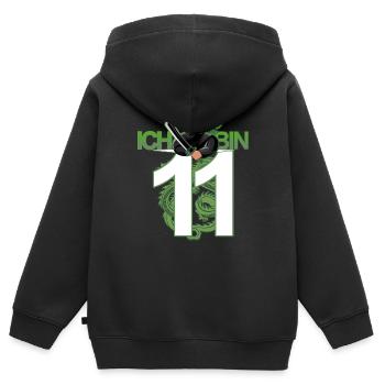 11. Geburtstag Ninja Kostüm 11 Jahre alt Junge - Kinder Premium Organic Zip Hoodie - Schwarz - Hinten - AI Model Kid Male (0cm)
