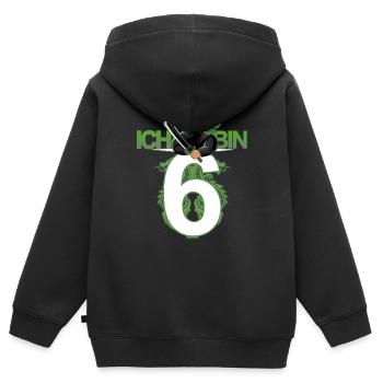 6. Geburtstag Ninja Kostüm 6 Jahre alt Junge - Kinder Premium Organic Zip Hoodie - Schwarz - Hinten - AI Model Kid Male (0cm)
