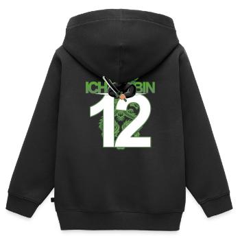 12. Geburtstag Ninja Kostüm 12 Jahre alt Junge - Kinder Premium Organic Zip Hoodie - Schwarz - Hinten - AI Model Kid Male (0cm)