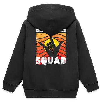 sign language squad Design for a sign language - Kinder Premium Organic Zip Hoodie - Schwarz - Hinten - AI Model Kid Male (0cm)