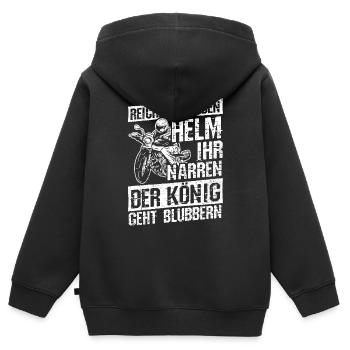 Biker Motorrad Biken Motorradfahrer Biker Blubbern - Kinder Premium Organic Zip Hoodie - Schwarz - Hinten - AI Model Kid Male (0cm)