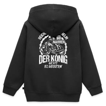 Biker Motorrad Biken Motorradfahrer Biker Roadtrip - Kinder Premium Organic Zip Hoodie - Schwarz - Hinten - AI Model Kid Male (0cm)