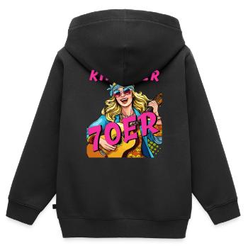 FRAU KIND DER 70er - Kinder Premium Organic Zip Hoodie - Schwarz - Hinten - AI Model Kid Male (0cm)