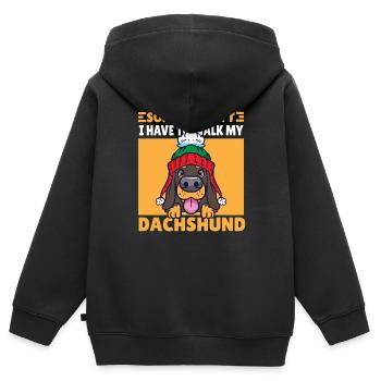 Je ne peux pas teckel teckel chien chien cadeau - Sweat Premium à capuche zippé enfant bio - noir - Dos - AI Model Kid Male (0cm)