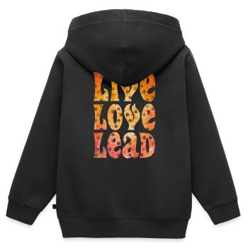 Live Love Lead Troop Leader Scout - Kids Premium Organic Zip-up Hoodie - black - Back - AI Model Kid Male (0cm)