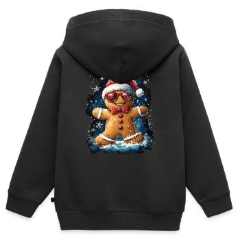 Weihnachten Motiv Lebkuchenmann Gingerbread Man - Kinder Premium Organic Zip Hoodie - Schwarz - Hinten - AI Model Kid Male (0cm)