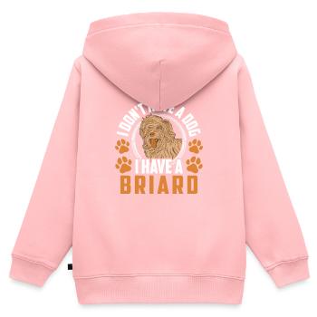I have a Briard Berger de Brie - Kids Premium Organic Zip-up Hoodie - rose - Back - AI Model Kid Female (0cm)