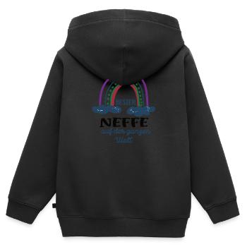 Bester Neffe Patenkind Neffen Patensohn - Kinder Premium Organic Zip Hoodie - Schwarz - Hinten - AI Model Kid Male (0cm)