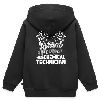 Chemical Technician Retired Chemical Technician - Kids Premium Organic Zip-up Hoodie - black - Back - AI Model Kid Male (0cm)