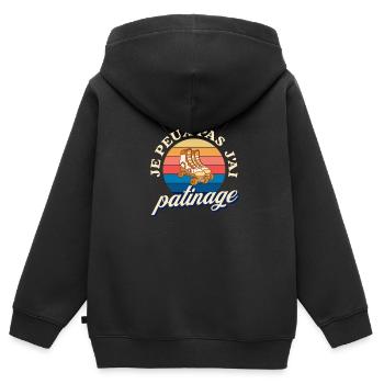 Je peux pas j ai patinage - Sweat Premium à capuche zippé enfant bio - noir - Dos - AI Model Kid Male (0cm)