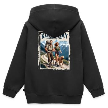Kootenay National Park Adventure Nature - Kids Premium Organic Zip-up Hoodie - black - Back - AI Model Kid Male (0cm)
