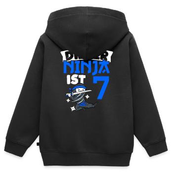 Cette ceinture ninja 7 ans de ninja Ninja L - Sweat Premium à capuche zippé enfant bio - noir - Dos - AI Model Kid Male (0cm)