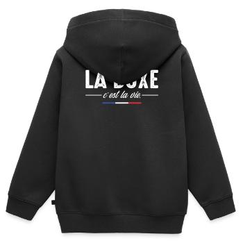 Boxen ist Leben Boxen Boxen Fan Boxen Lustig - Kinder Premium Organic Zip Hoodie - Schwarz - Hinten - AI Model Kid Male (0cm)