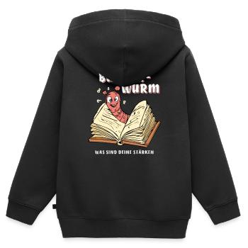RAT DE BIBLIOTHÈQUE RAT DE BIBLIOTHÈQUE RENFORCER - Sweat Premium à capuche zippé enfant bio - noir - Dos - AI Model Kid Male (0cm)