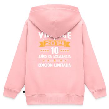 10 Jahre 2014 Geburtstagsgeschenk - Kinder Premium Organic Zip Hoodie - Rosa - Hinten - AI Model Kid Female (0cm)