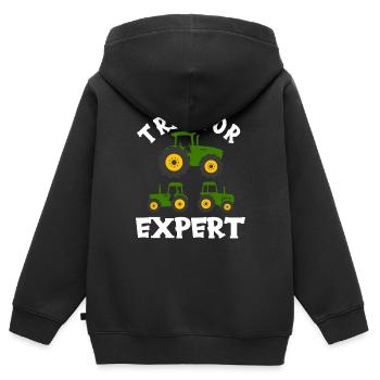 Farm Tractor Expert Farmer Boy Toddler Gift Idea - Kids Premium Organic Zip-up Hoodie - black - Back - AI Model Kid Male (0cm)