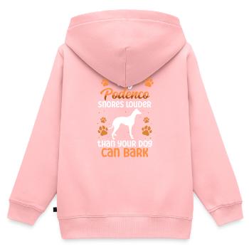 Podenco snores loudly Greyhound Podenco - Kids Premium Organic Zip-up Hoodie - rose - Back - AI Model Kid Female (0cm)
