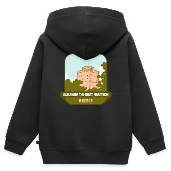 Alexander the Great Marathon – Greece - Kids Premium Organic Zip-up Hoodie - black - Back - AI Model Kid Male (0cm)
