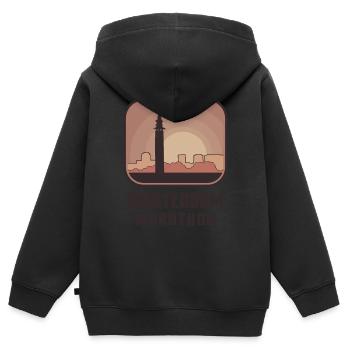 Amsterdam Marathon - Kinder Premium Organic Zip Hoodie - Schwarz - Hinten - AI Model Kid Male (0cm)